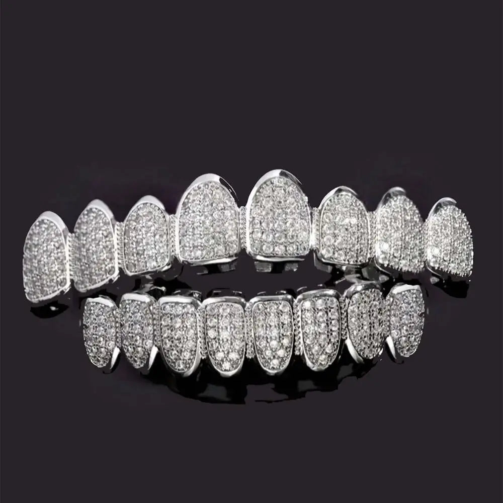 Hip Hop Teeth Grillz Set Top & Bottom Set Removable Design Hiphop