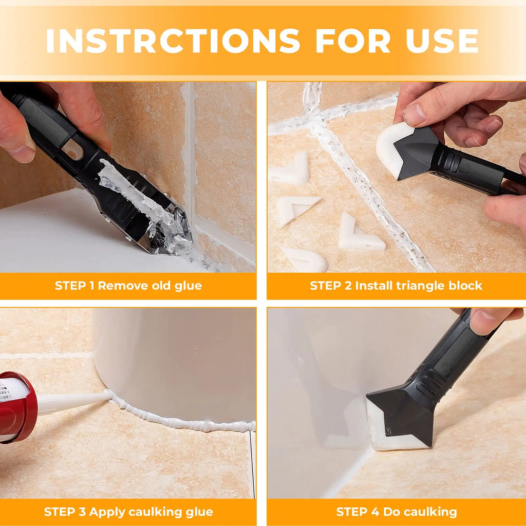 Silicone Caulking Tool | 5-in-1 Sealant Finishing Tool | Caulk Remover