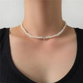 Trendy Love Heart Pearl Choker Necklace Female Personality Party