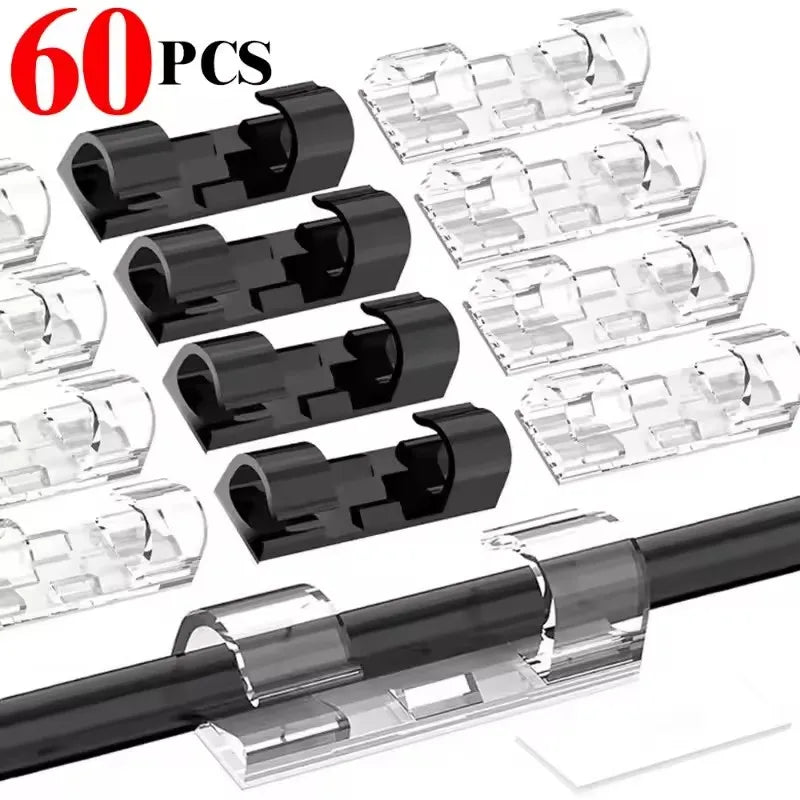 Cable Clips Organizer Drop Wire Holder Cord Management Self-Adhesive