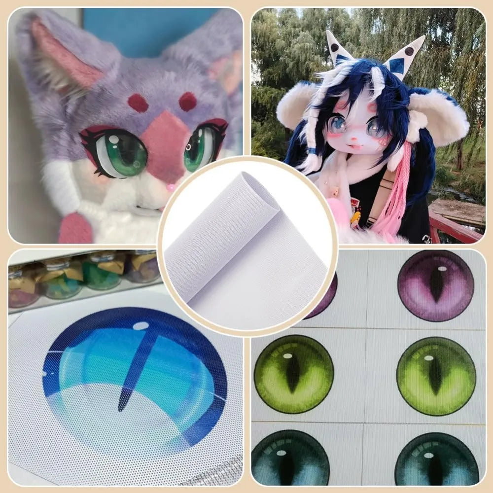 Custom Fursuit Eye Mesh 39x11.8inch White PVC Mesh Net 0.2mm Thick