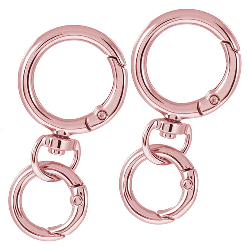2/5/10 Sets Round Spring Snap Carabiner Clip O Rings Swivel Trigger