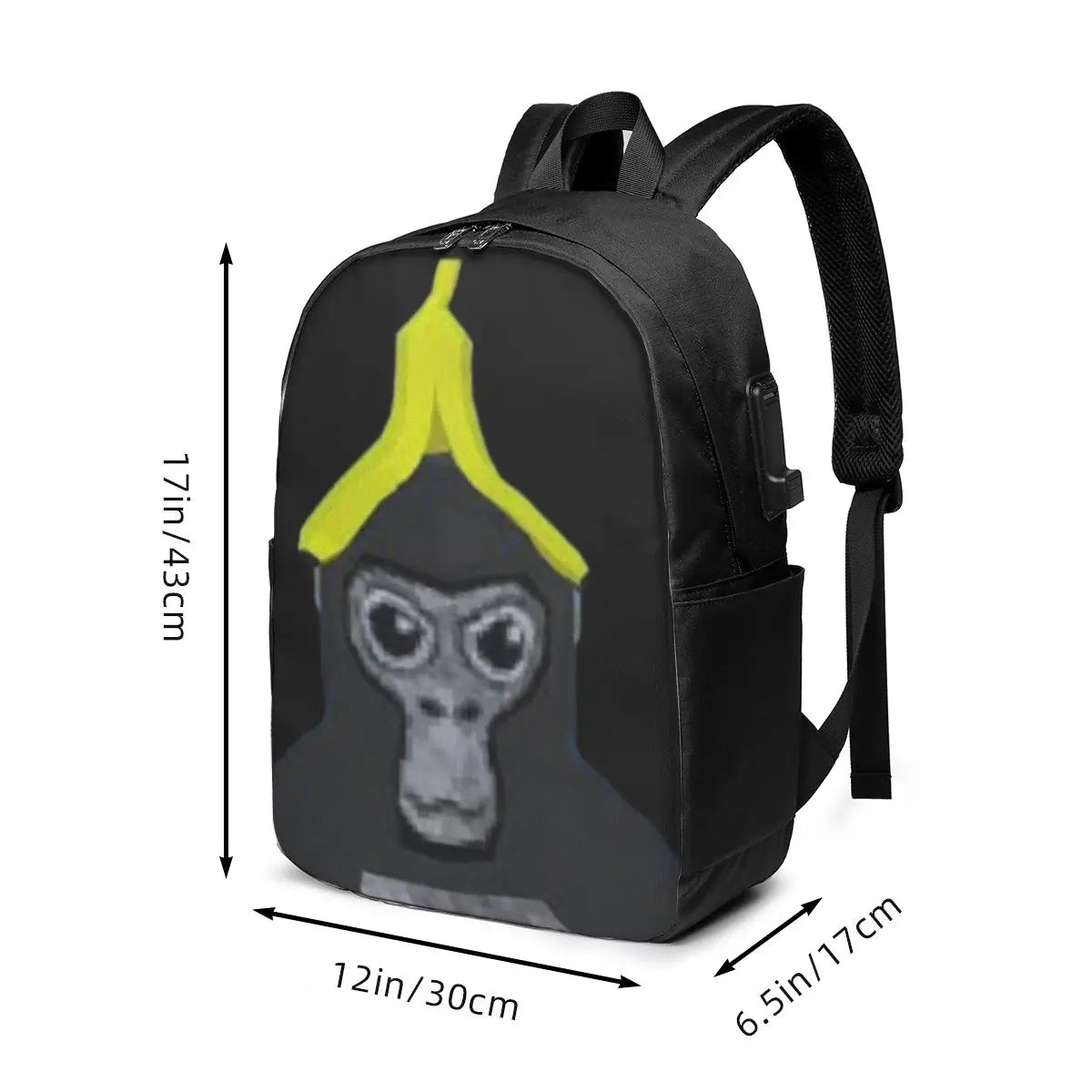 Gorilla Tag Monkey With Banana Backpack Travel Notebook Bag Computer