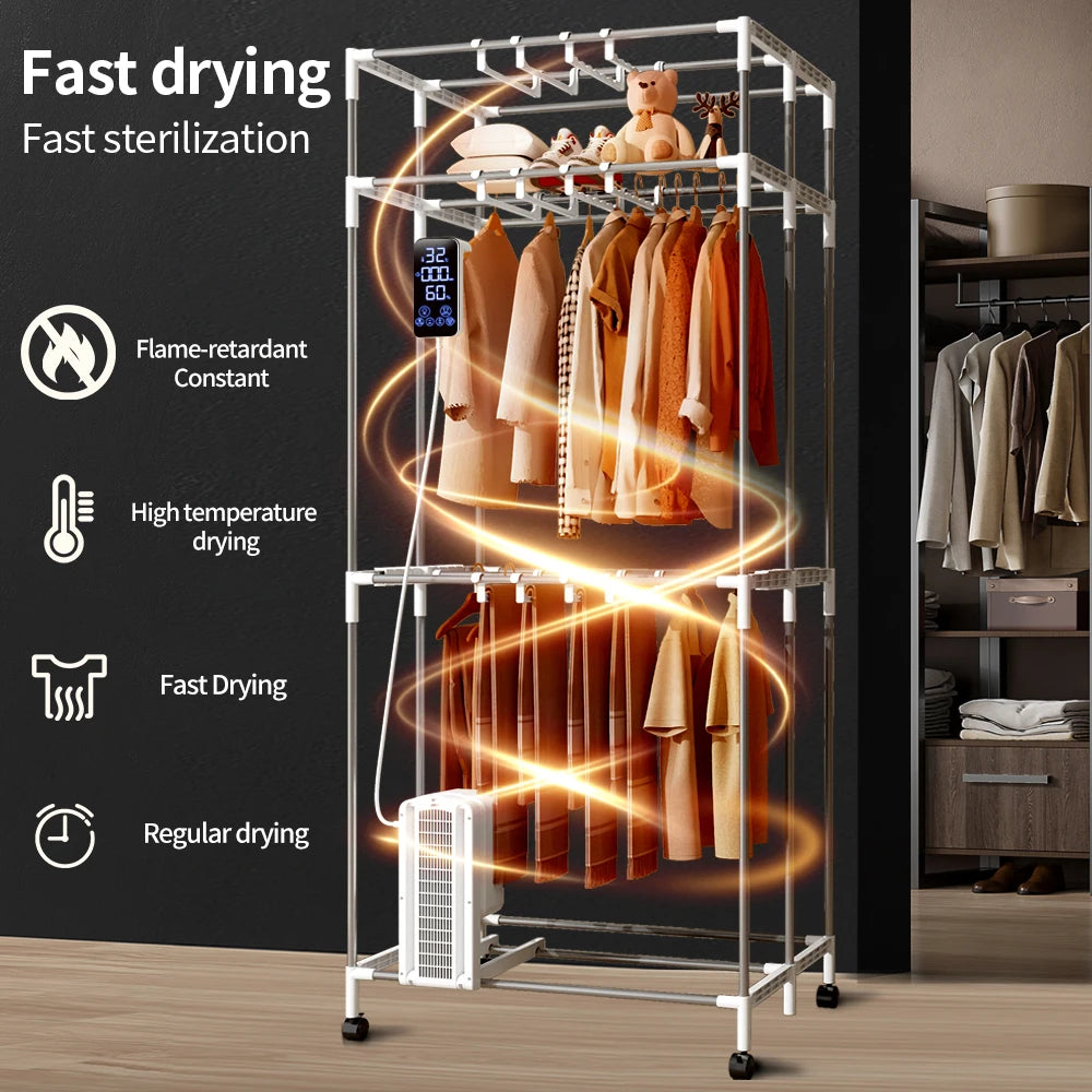 Portable Electric Clothes Dryer, 1600W Heated Clothes Airer,Travel