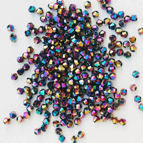 100PCS 4MM Shiny Faceted Austria Crystal Beads Bicone Beads Loose