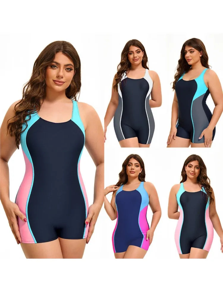 One Piece Plus Size High Waist Bikini Women Push Up Large Size