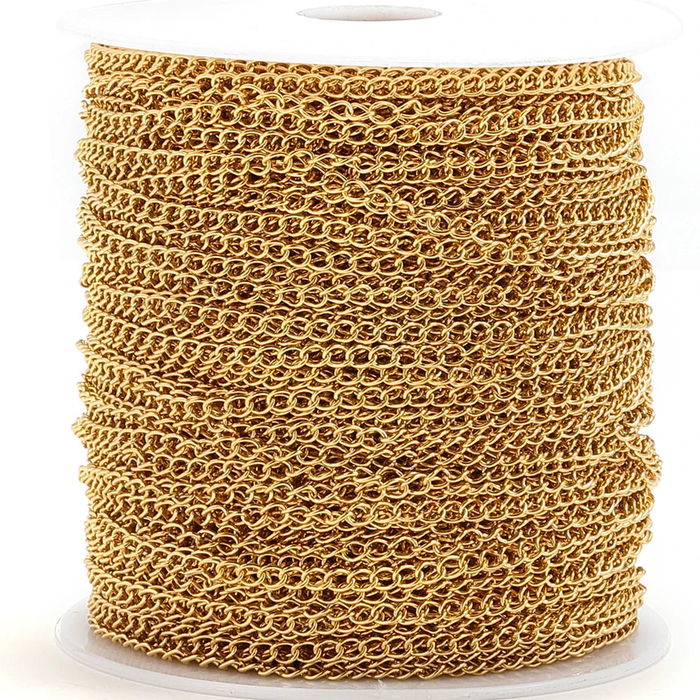 2 Meter Stainless Steel Extension Chain 2/3/4mm Gold Necklace Bracelet