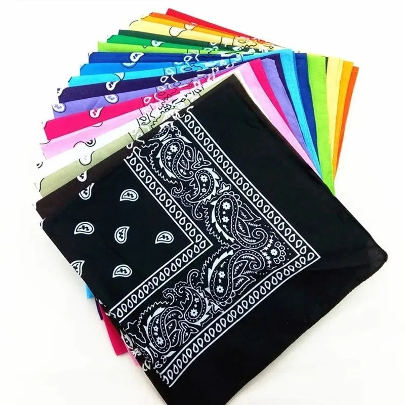 1-4Pcs Fashion Hip Hop Cotton Bandana Square Scarf 54cm*54cm Black Red