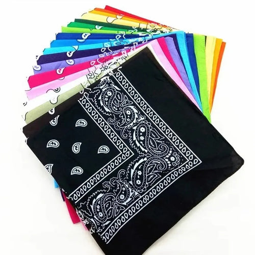 1-4Pcs Fashion Hip Hop Cotton Bandana Square Scarf 54cm*54cm Black Red