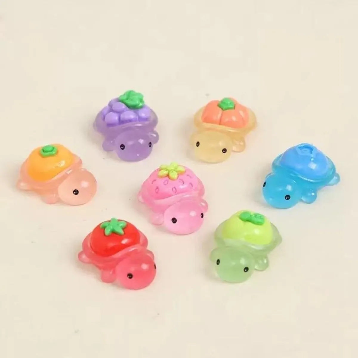 Glow in The Dark Fruit Turtle Resin Charms: DIY Craft Supplies