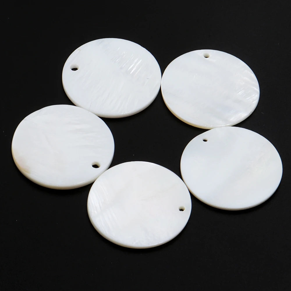 8-30mm Natural White Shell Disc For Jewelry Making Round Flat Mother