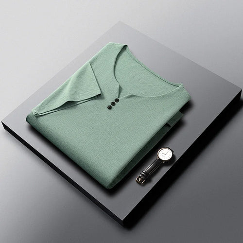 Mens Henley Neck T Shirts Short Sleeve Casual Soft Breathable