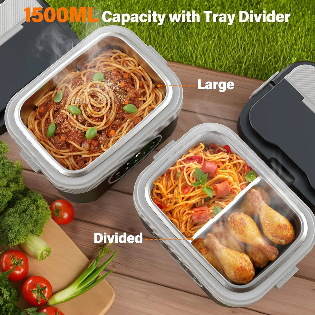 Gison 1.5L Electric Heated Lunch Box for Adults 60W Heated with Temp