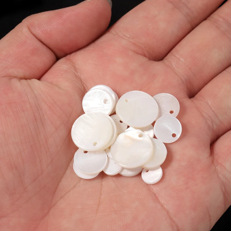 8-30mm Natural White Shell Disc For Jewelry Making Round Flat Mother