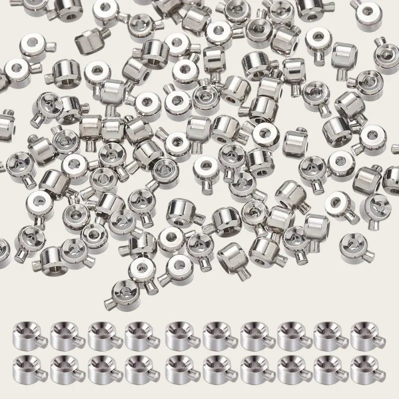 20Pcs 3×4mm Copper Position Clasp Buckles Equipped with Bead Caps