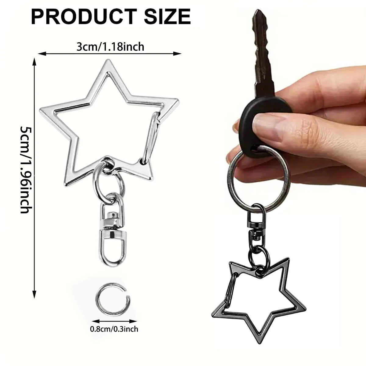 5/15/25/50 Sets Star Shaped Snap Keychain Lobster Claw Clasp with