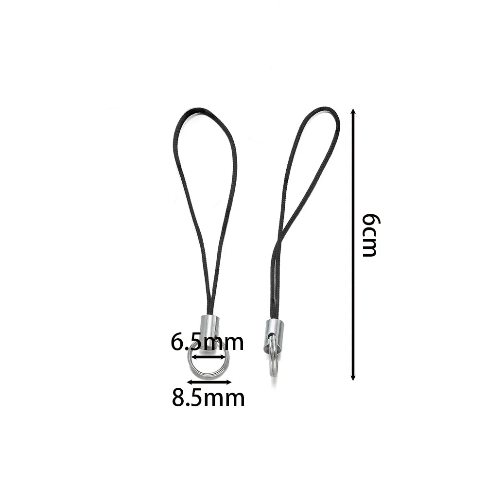 20/50Pcs Polyester Cord with Double Jump Ring Lanyard Rope for