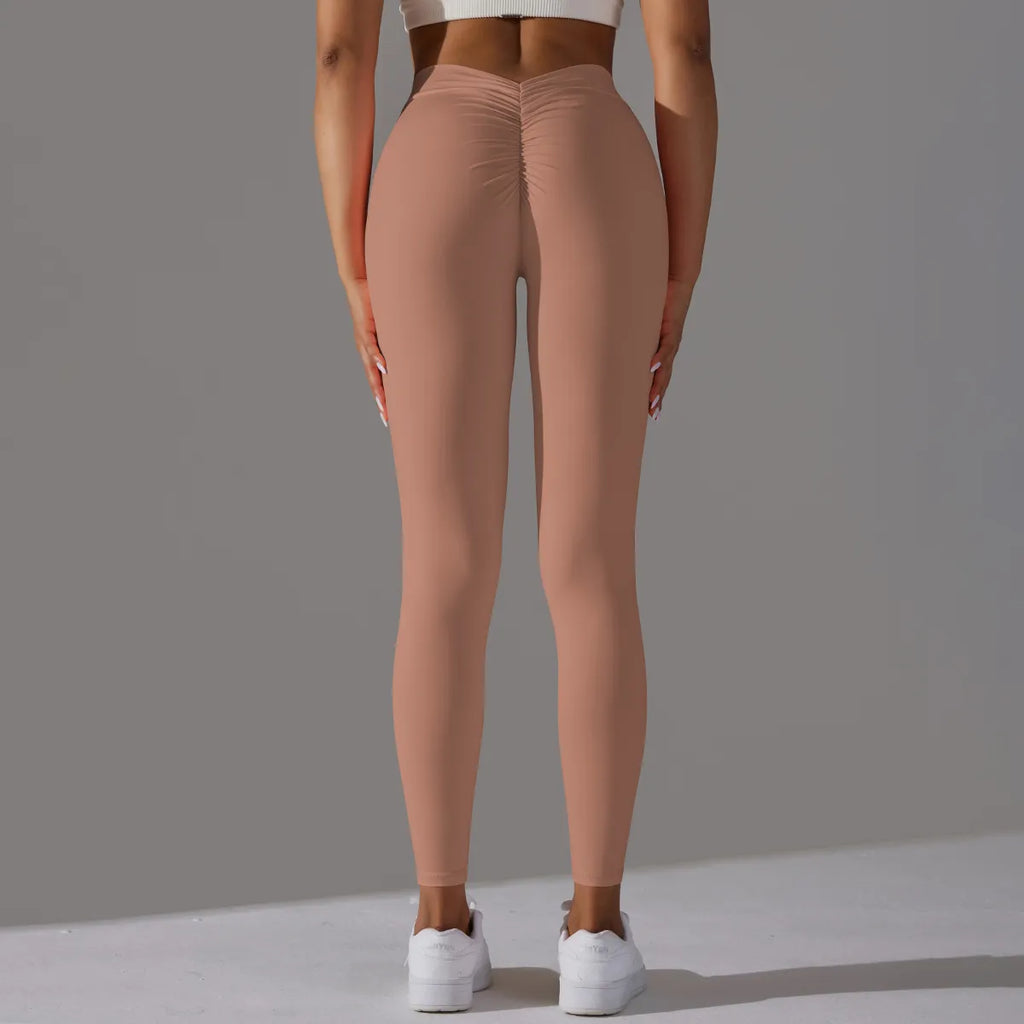 Scrunch Butt Gym Leggings Sexy V Waist Push Up Leggings Women Fiteness