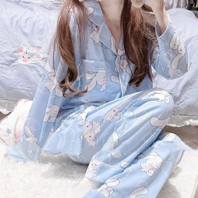 2026 New Cinnamoroll Long-Sleeved Pajamas for Women Spring Autumn Ins