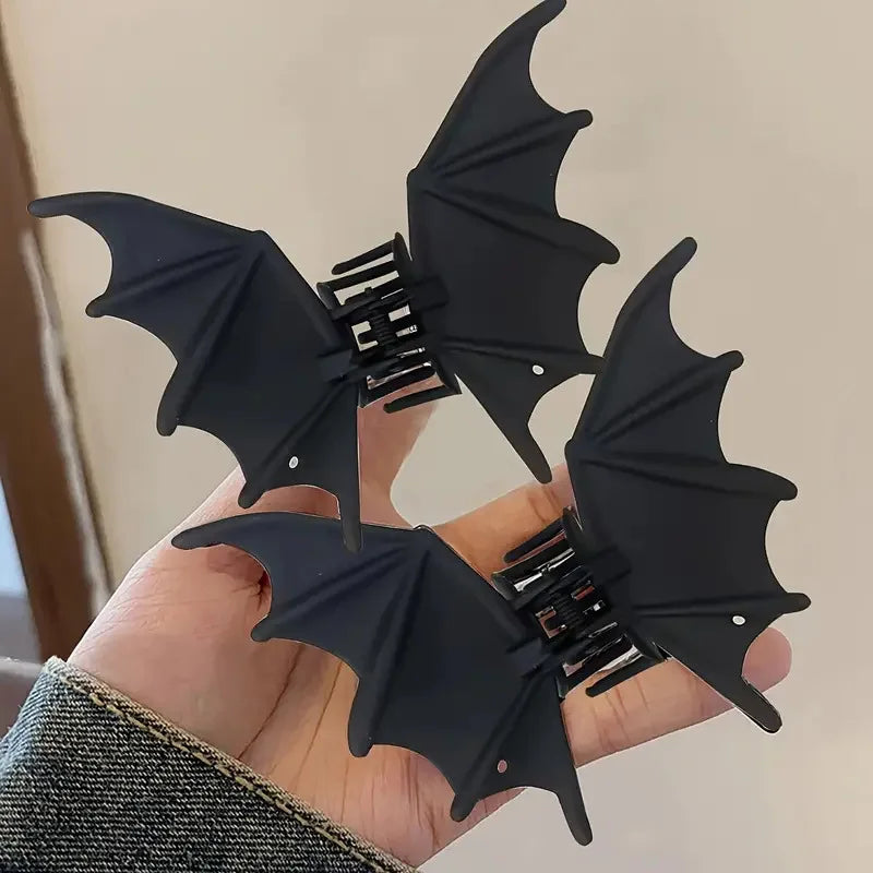 Gothic Bat Hair Clip Halloween Matte Black Gothic Punk-Style Animal