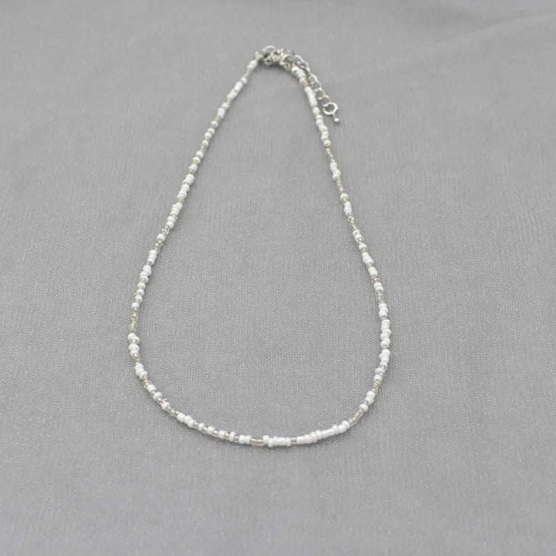 Simple Seed Beads Strand Choker Necklace Women String Collar Charm