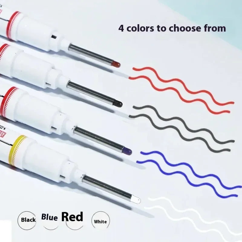 4/12 Pcs Waterproof Long Head Markers Deep Hole Marker Pen for Metal