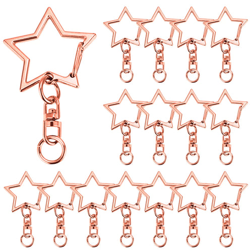 5/15/25/50 Sets Star Shaped Snap Keychain Lobster Claw Clasp with
