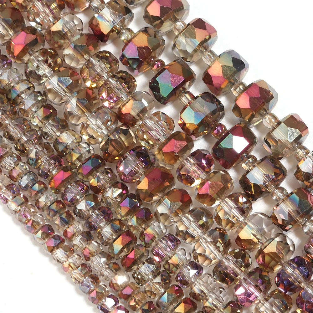 4/6/8mm Wheel Shape Austrian Crystal Glass Beads Flat Round Glass