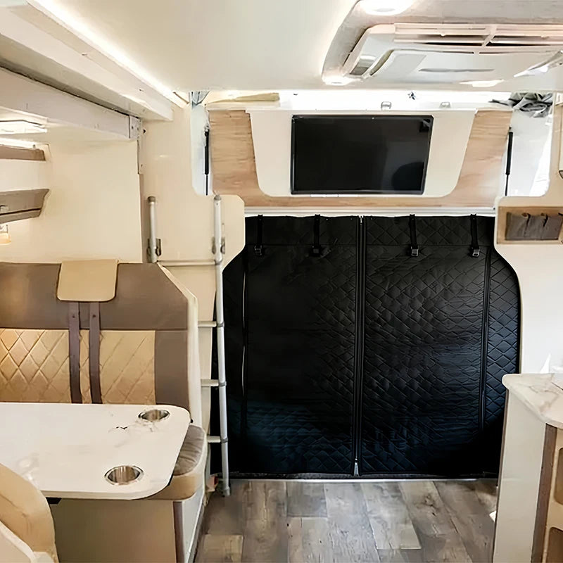 RV Quilted Blackout Thermal Cab Divider Partition Insulation Curtain