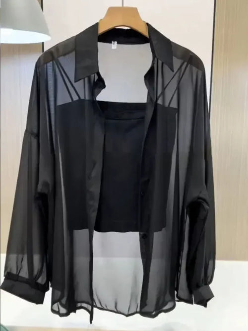 Plus Size Women’s Tops 2025 Summer Breathable and Sun-Proof Ice Silk