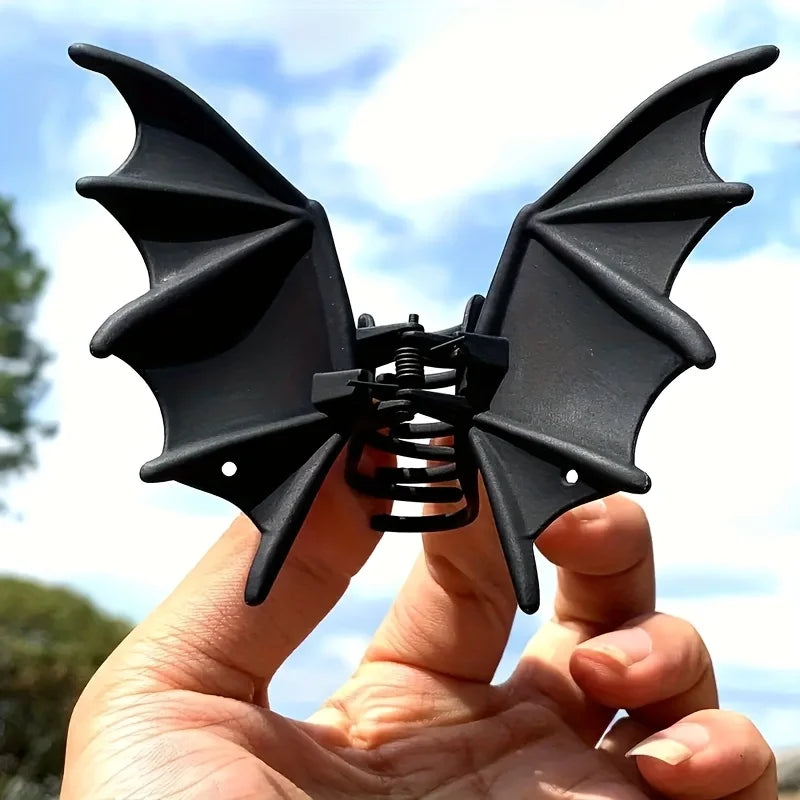 Gothic Bat Hair Clip Halloween Matte Black Gothic Punk-Style Animal
