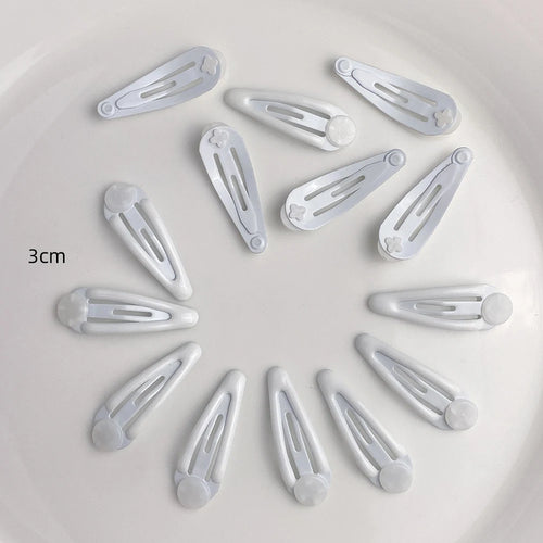3cm Metal Snap BB Hair Clips with Glue Pad Diy Side Barrettes Mini