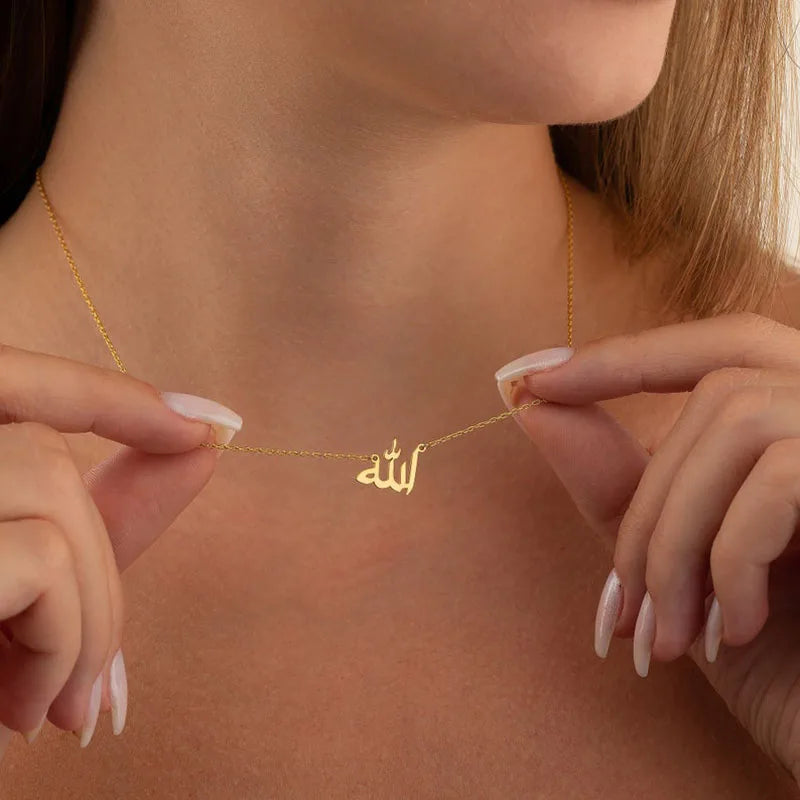 Fashion Letter God in Arabic Necklaces For Women Islamic Jewelry