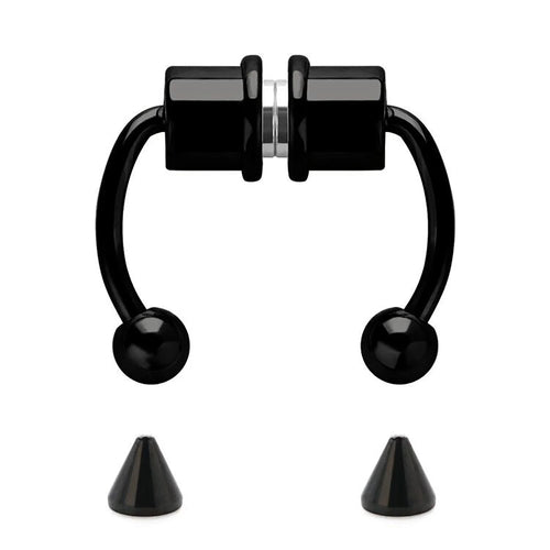 1/4pcs Women's Fake Nose Rings - Magnetic Stainless Steel Septum