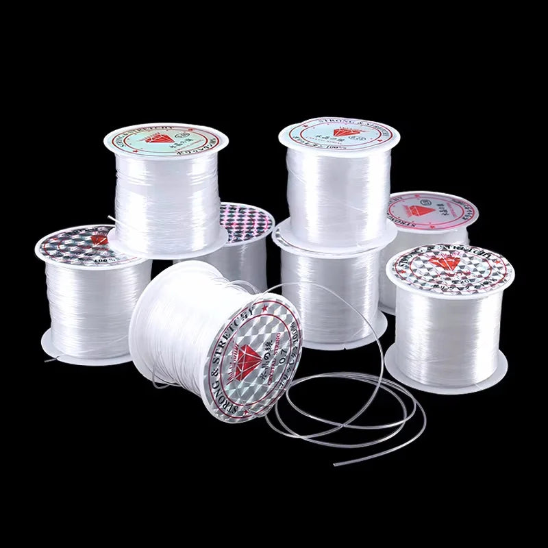 100M Plastic Crystal DIY Beading Fishing Line No Elastic Cord Rope For