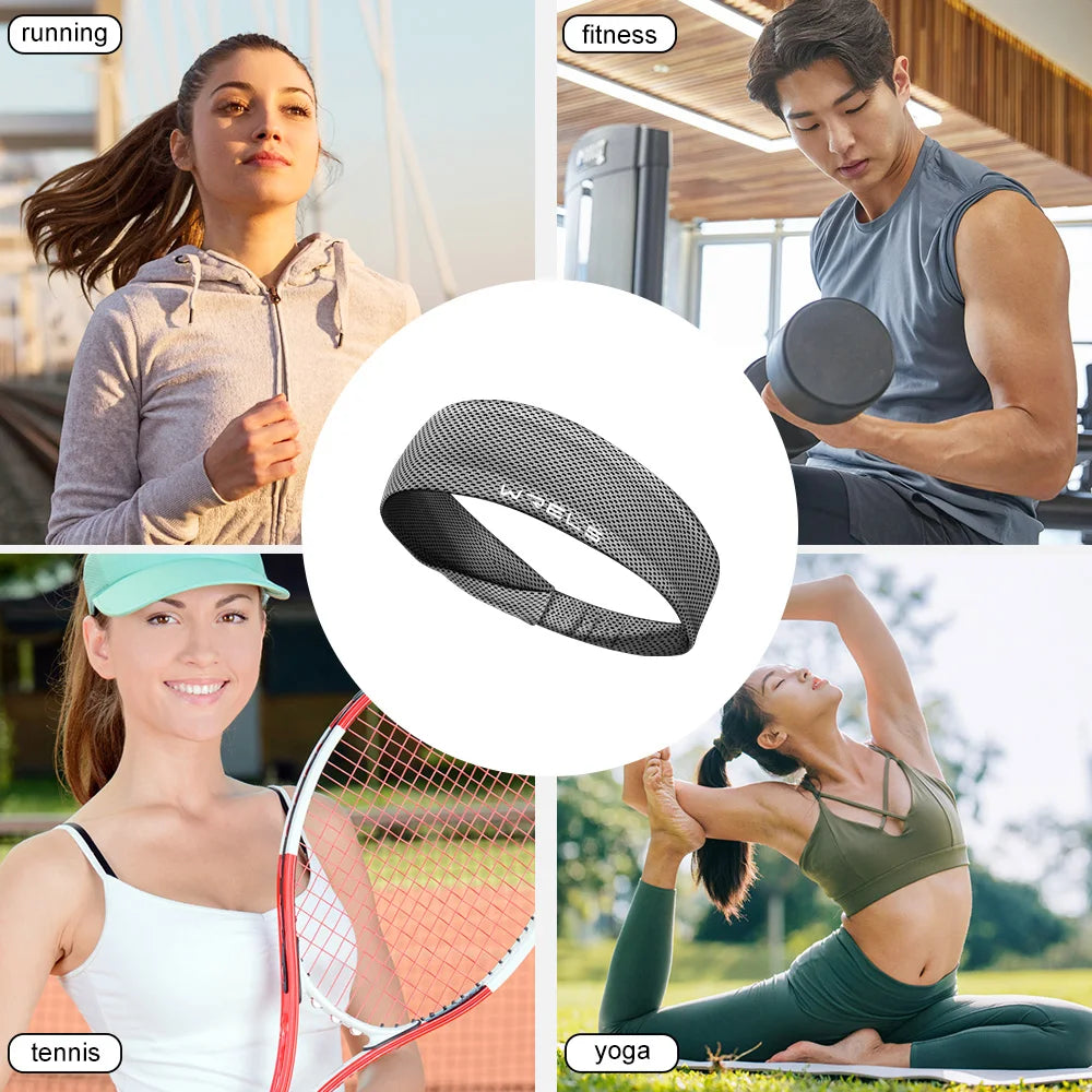 Summer Sport Headband Breathable Fitness Sweatband Non Slip Elastic