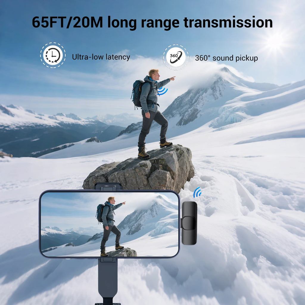 Type-C Port Professional Wireless Lavalier Microphone for Smartphones,