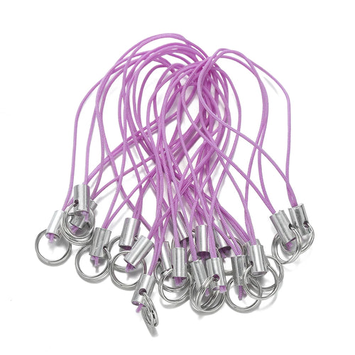 20/50Pcs Polyester Cord with Double Jump Ring Lanyard Rope for