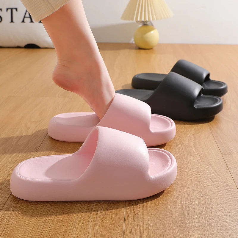 Unisex Non Slip Bathroom Home Slippers Soft Sole EVA Pillow Slides