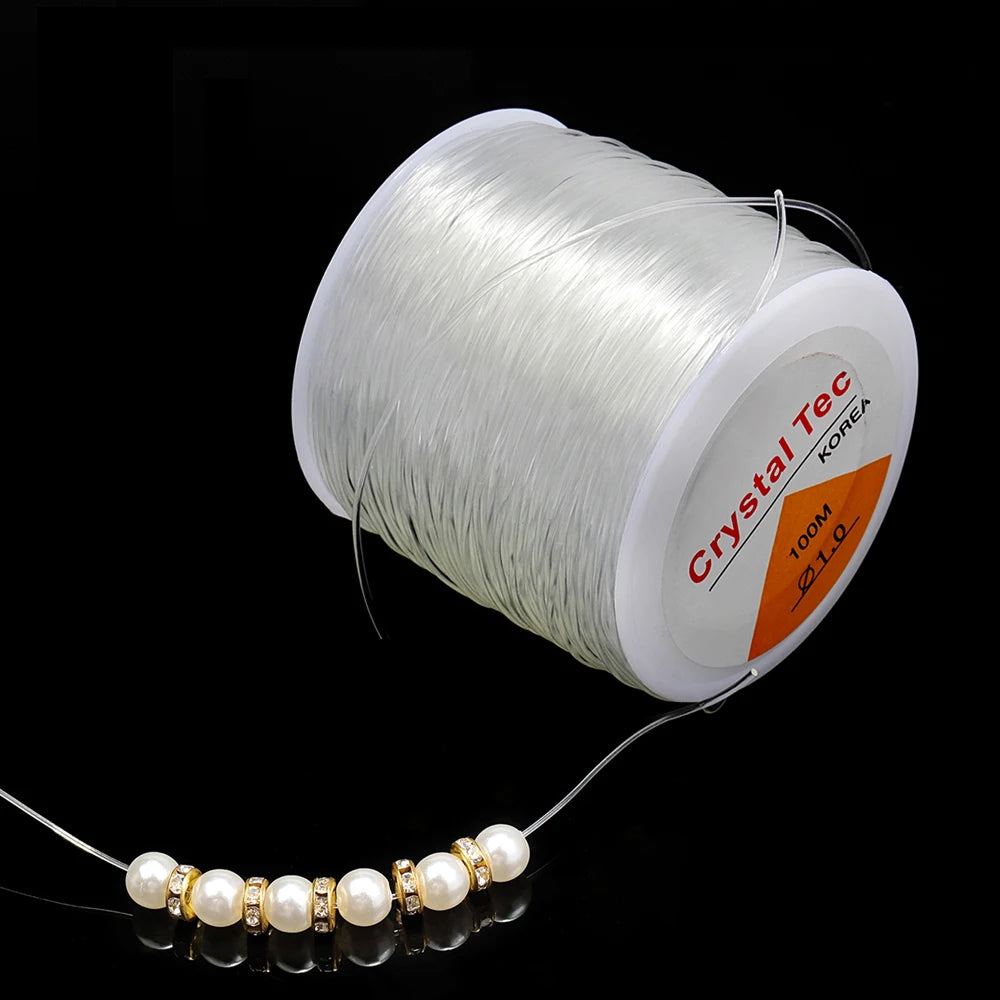 1 Roll Round Transparent Fish Wire Elastic Wire Crystal Line DIY