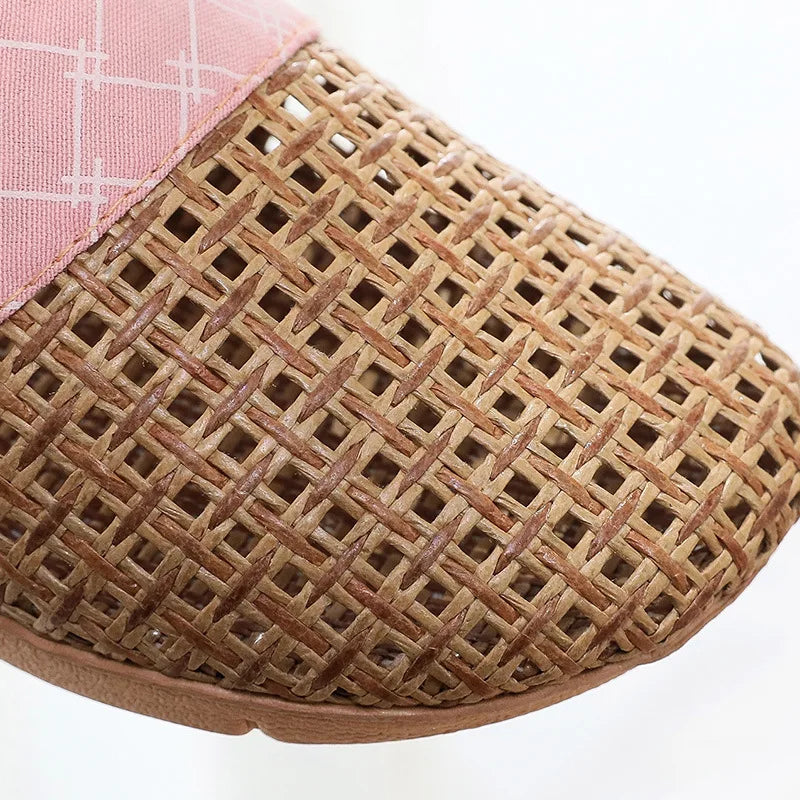 Mntrerm New 2025 Vine grass slippers household summer linen slippers