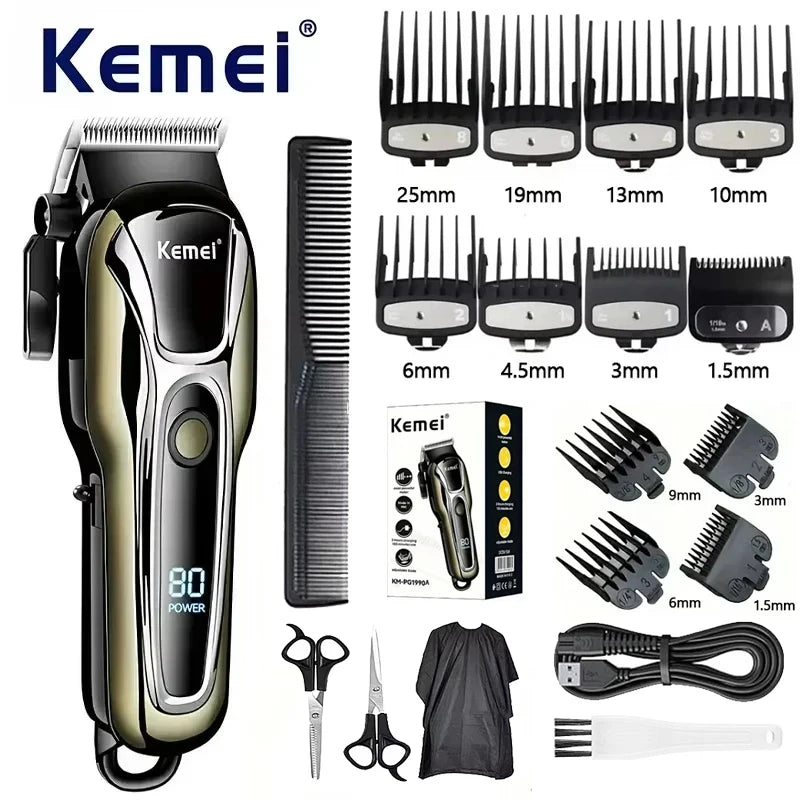 Kemei PG1990A Rechargeable Hair Clipper or Limit Combs Professional