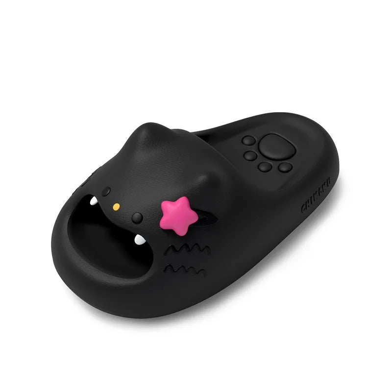 New Y2K Kawaii Cat Platform Slippers Lady Cute 3D Star EVA Shoes Women