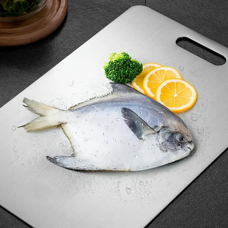 2pcs Stainless Steel Cutting Board Set - Heavy Duty Non-Slip for Meat
