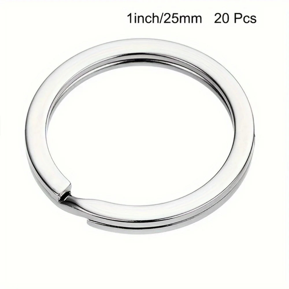 10/20/40pcs Split Key Rings Keyrings, Key Rings Bulk, Flat Keychain
