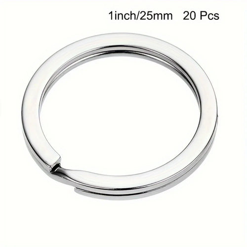 10/20/40pcs Split Key Rings Keyrings, Key Rings Bulk, Flat Keychain