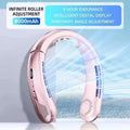 8000mAh Hanging Neck Fan Portable Bladeless USB Rechargeable Mute LED