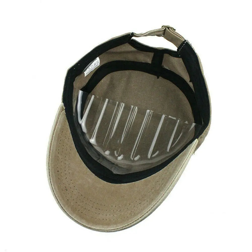 Big Head Man Large Size Pure Cotton Army Flat Cap Outdoors Baseball
