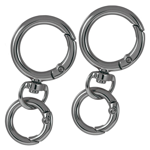 2/5/10 Sets Round Spring Snap Carabiner Clip O Rings Swivel Trigger