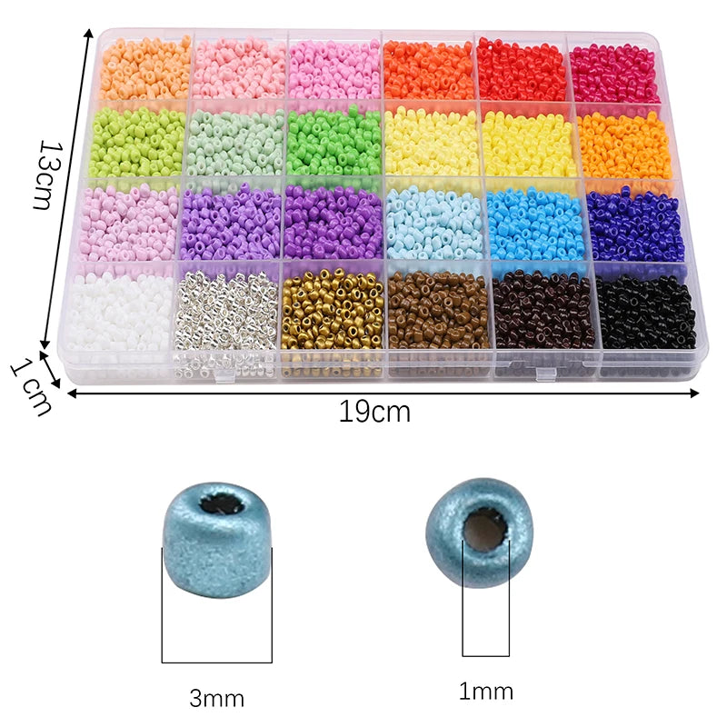 About 5200Pcs24 Grid Rice Bead Box Handmade DIY Jewelry Bracelet
